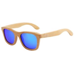 Bamboo Mirrored Lenses Promotional Sunglasses Temple Imprint