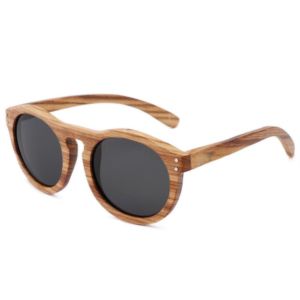 Zebra Full Wood Promotional Sunglasses W/Temple Imprint