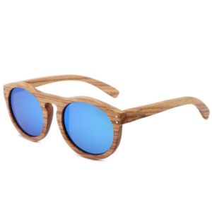 Zebra Full Wood Mirrored Promotional Sunglasses