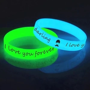 Fluorescence Debossed With Ink Silicone Bracelet Wristband