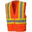 Hi Vis Class 2 Reflective Zipper Mesh Safety Vest 4 Pockets | https://www.bestnamebadges.com