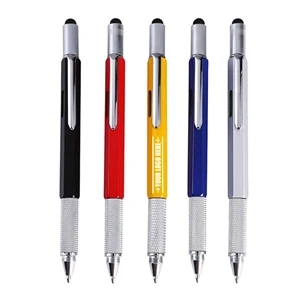 Protable Metal Multi tool Pen 6-in-1 Stylus Pen Ruler | https://www.bestnamebadges.com
