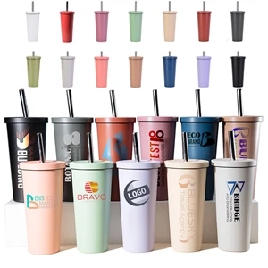 24 OZ Insulated Stainless Steel Coffee Mug Tumbler | https://www.bestnamebadges.com