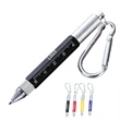 6 In 1 Portable Metal Tool Pen With Carabiner Key Ring | https://www.bestnamebadges.com