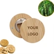 Round Bamboo Botter opener w/ Magnet | https://www.bestnamebadges.com