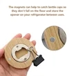 Round Bamboo Botter opener w/ Magnet | https://www.bestnamebadges.com