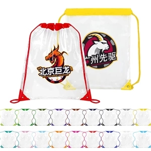 Large Transparent Drawstring Backpack 14" X 17"
