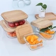 13 Oz Glass Food Storage Container With Bamboo Lid | https://www.bestnamebadges.com