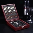 Custom Wooden Box Wine Accessories With Chess Set | https://www.bestnamebadges.com