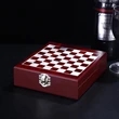 Custom Wooden Box Wine Accessories With Chess Set | https://www.bestnamebadges.com