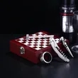 Custom Wooden Box Wine Accessories With Chess Set | https://www.bestnamebadges.com