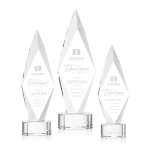 Manilow Award on Paragon Base - Clear | https://www.bestnamebadges.com