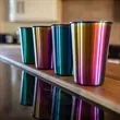 Rainbow Stainless Steel 16 oz Stackable Durable Cups  | https://www.bestnamebadges.com