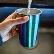 Rainbow Stainless Steel 16 oz Stackable Durable Cups  | https://www.bestnamebadges.com