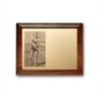 Metal Photo Plaq - Walnut Rolled Edge | https://www.bestnamebadges.com