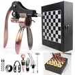 Custom Wooden Box Wine Accessories With Chess Set | https://www.bestnamebadges.com