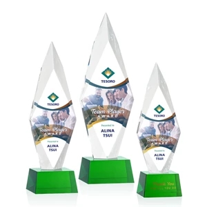 Manilow VividPrint™ Award on Robson Base - Green | https://www.bestnamebadges.com
