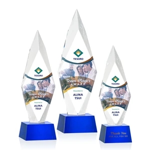 Manilow VividPrint™ Award on Robson Base - Blue | https://www.bestnamebadges.com