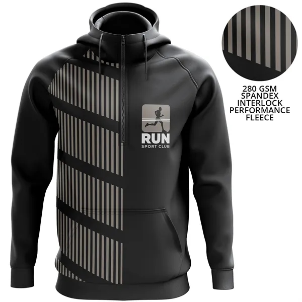 Unisex 280 GSM Spandex Interlock Fleece Half Zipper Hoodie