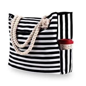Large Sandproof Foldable Women Beach Tote Bag | https://www.bestnamebadges.com