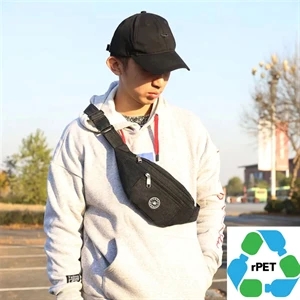 3 Zip Waist Eco Bag rPET Recycled 600D Polyester Fanny Pack | https://www.bestnamebadges.com