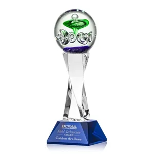 Aquarius Award on Langport Base - Blue | https://www.bestnamebadges.com