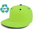 Structured 6 Panel rPET Recycled 100%Polyester Flat Bill Cap | https://www.bestnamebadges.com