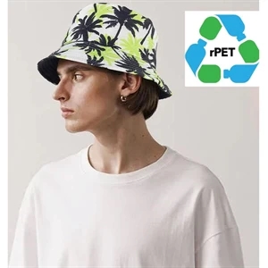 rPET Recycled 100% Polyester Sublimation Bucket Hat | https://www.bestnamebadges.com