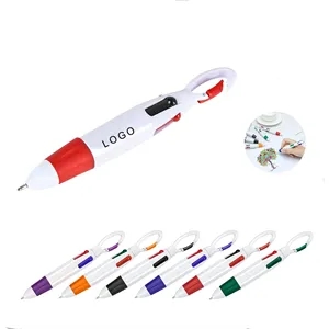 4-In-1 Multi Colour Ballpoint Pen With Carabiner