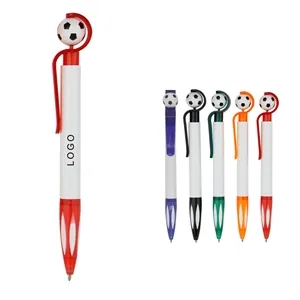 Plastic Ballpoint Pen In The Shape of Football With A Clip