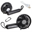 Quiet Breeze Rechargeable Hand Fan with Carabiner | https://www.bestnamebadges.com