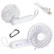Quiet Breeze Rechargeable Hand Fan with Carabiner | https://www.bestnamebadges.com