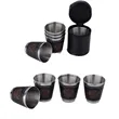 Custom Stainless Steel Cups Set Of 4 With PU Carrying Case | https://www.bestnamebadges.com