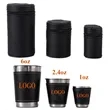 Custom Stainless Steel Cups Set Of 4 With PU Carrying Case | https://www.bestnamebadges.com