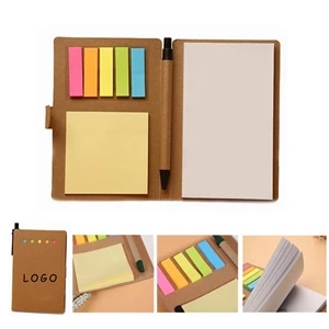 Recycled Notepad Notebook with Sticky Pen & Note