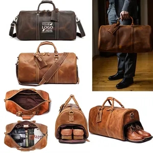 Vintage Crazy Horse Leather Luggage Bag
