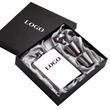 Stainless Steel 7oz Wine Jug Funnel With Two Glass Set | https://www.bestnamebadges.com