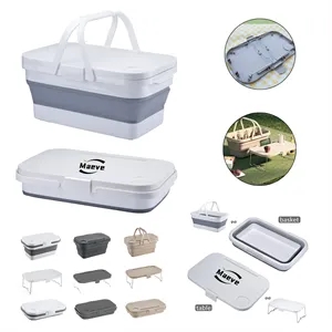 Multifunction Outdoor Folding Picnic Basket With Table