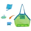 Large Capacity Collapsible Mesh Beach Toy Storage Handbag | https://www.bestnamebadges.com