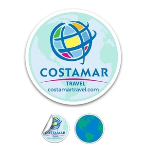 Globe Stock Shape Stickers | https://www.bestnamebadges.com