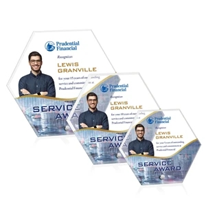 Polaris Hexagon VividPrint™ Award - Silver | https://www.bestnamebadges.com