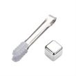 Custom Reusable Portable Stainless Steel Ice Cube Tongs Set | https://www.bestnamebadges.com