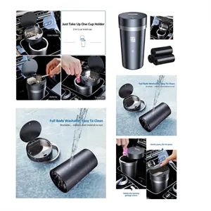 2-in-1 Car Ashtray and Trash Can with Bags