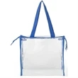 Clear Stadium PVC Transparent Zipper Tote Bag (12"X12"X6") | https://www.bestnamebadges.com