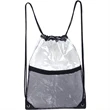 Clear PVC Drawstring Bag w/ Mesh Pocket (13.5" x 17") | https://www.bestnamebadges.com