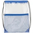Clear PVC Drawstring Bag w/ Mesh Pocket (13.5" x 17") | https://www.bestnamebadges.com