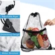 Clear PVC Drawstring Bag w/ Mesh Pocket (13.5" x 17") | https://www.bestnamebadges.com