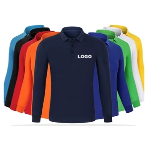 Custom Advertising Unisex Polo Shirt With Long Sleeve