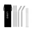 10PCS/Set BPA Free Portable Stainless Steel Straw WIth Bag | https://www.bestnamebadges.com