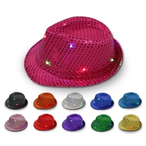 LED Light Up Sequin Fedora Hat